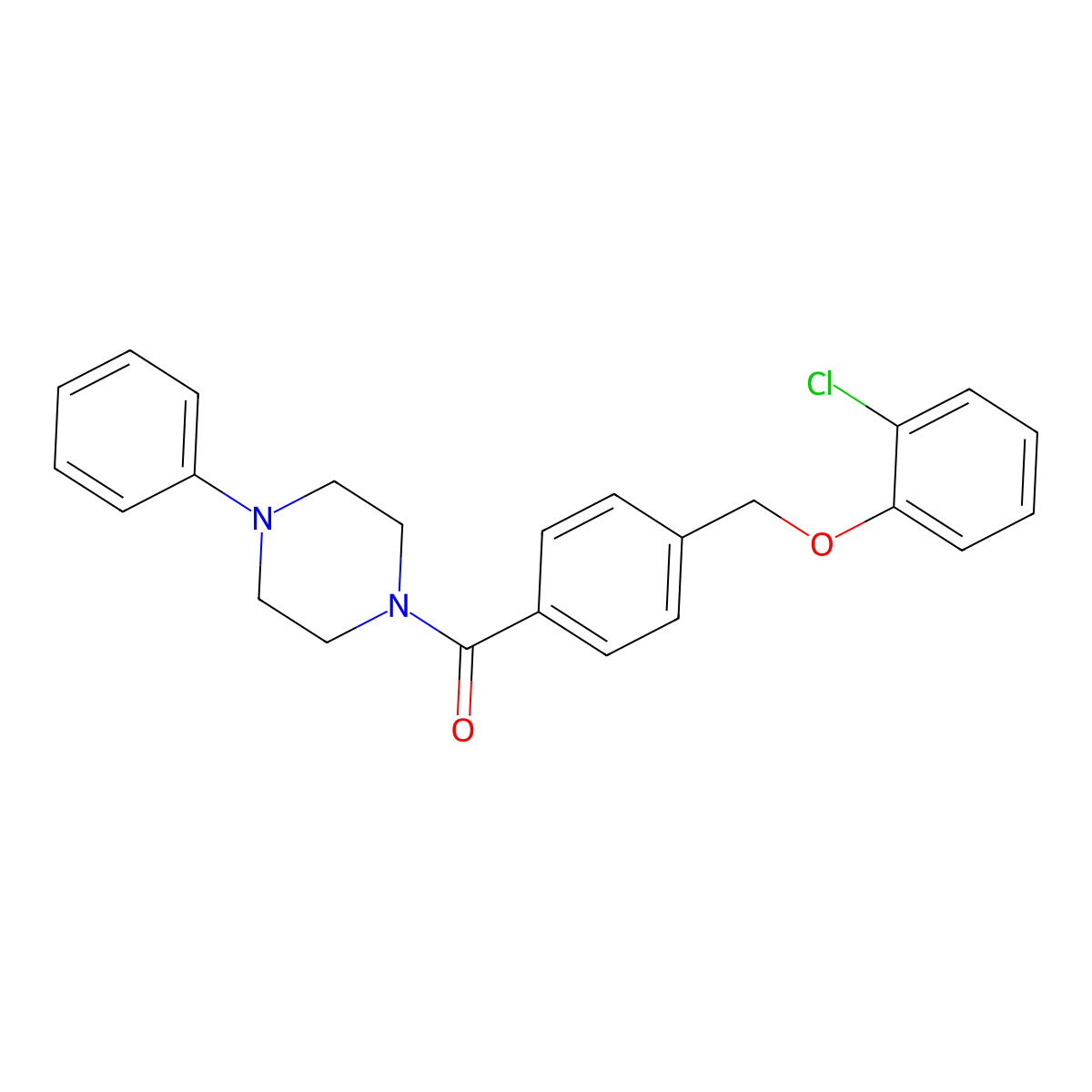1-{4-[(2-Chlorophenoxy)methyl]benzoyl}-4-phenylpiperazine molecular structure, CAS 438474-41-0