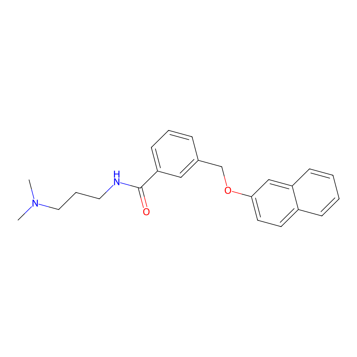 N-[3-(dimethylamino)propyl]-3-(naphthalen-2-yloxymethyl)benzamide molecular structure, CAS 438474-52-3