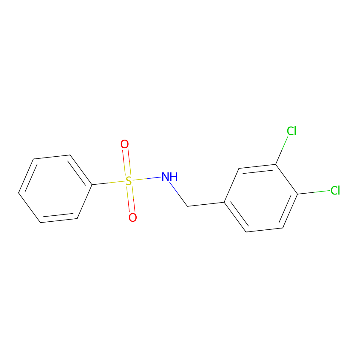 N-[(3,4-dichlorophenyl)methyl]benzenesulfonamide molecular structure, CAS 438474-56-7