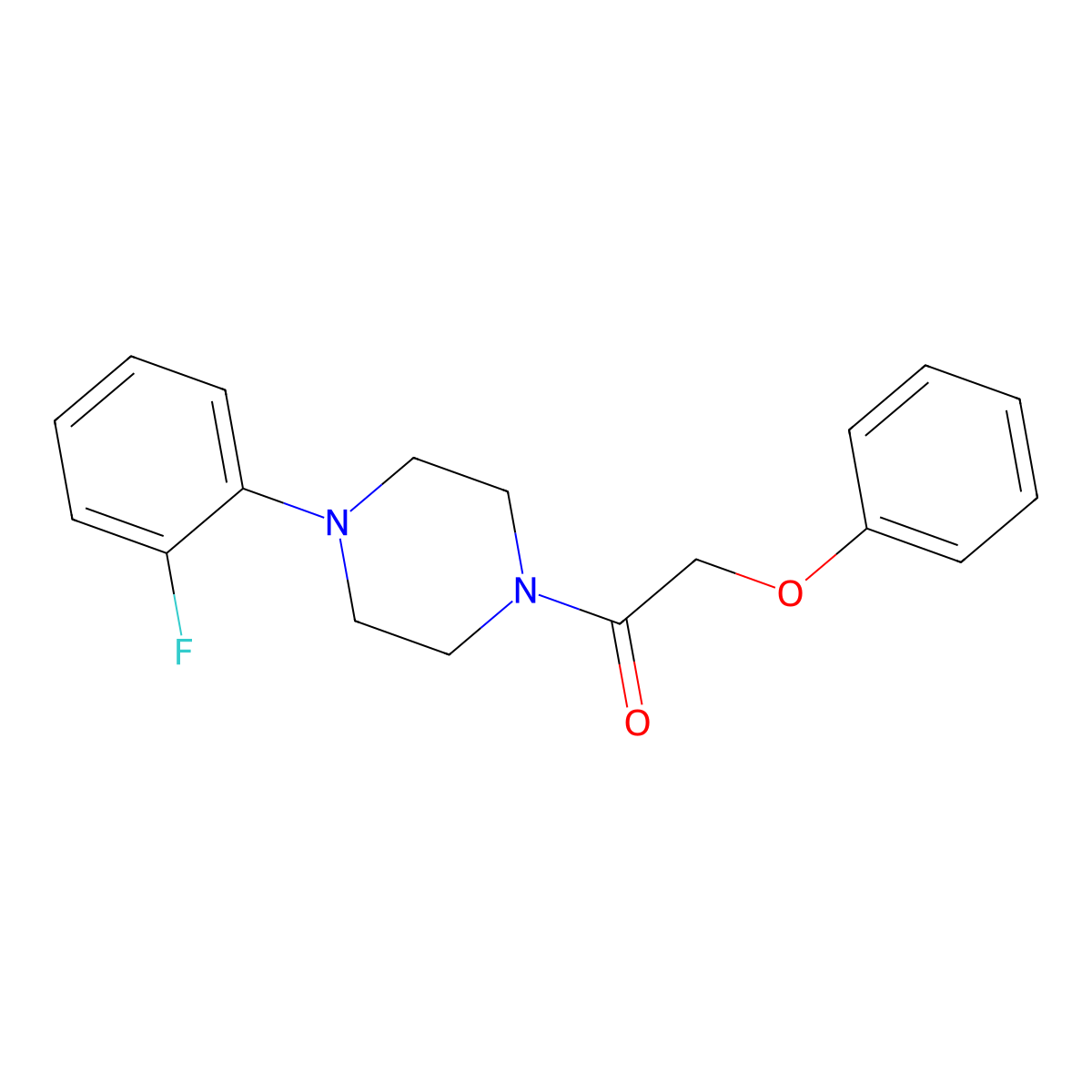1-(2-Fluorophenyl)-4-(phenoxyacetyl)piperazine molecular structure, CAS 438474-62-5