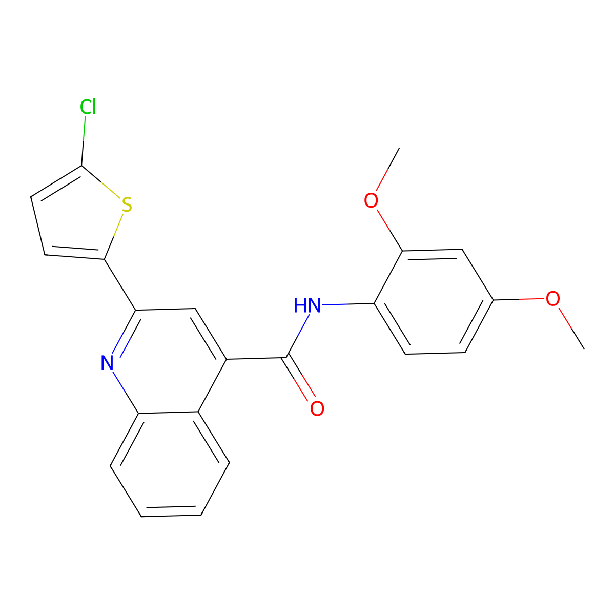 2-(5-chloro-2-thienyl)-N-(2,4-dimethoxyphenyl)-4-quinolinecarboxamide molecular structure, CAS 438474-65-8