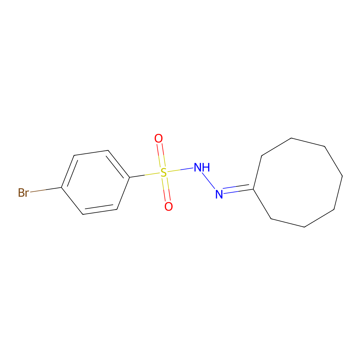 4-bromo-N'-cyclooctylidenebenzenesulfonohydrazide molecular structure, CAS 438474-70-5