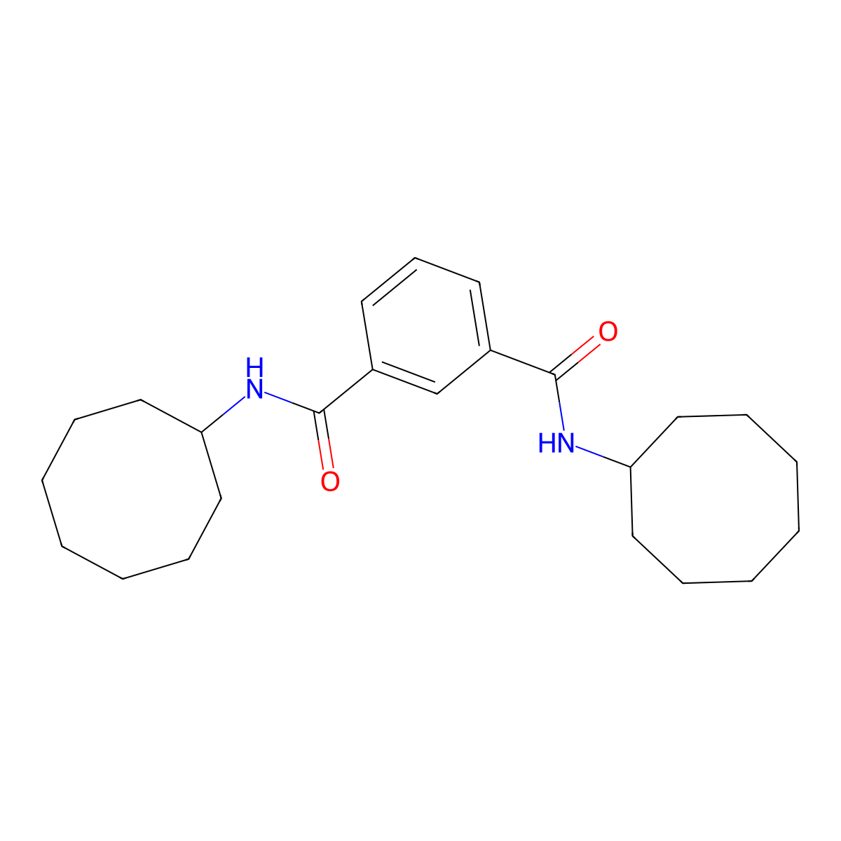 N~1~,N~3~-dicyclooctylisophthalamide molecular structure, CAS 438474-84-1