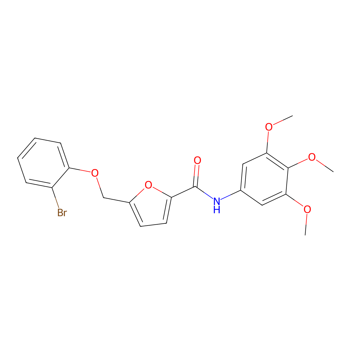 5-[(2-bromophenoxy)methyl]-N-(3,4,5-trimethoxyphenyl)furan-2-carboxamide molecular structure, CAS 438474-94-3