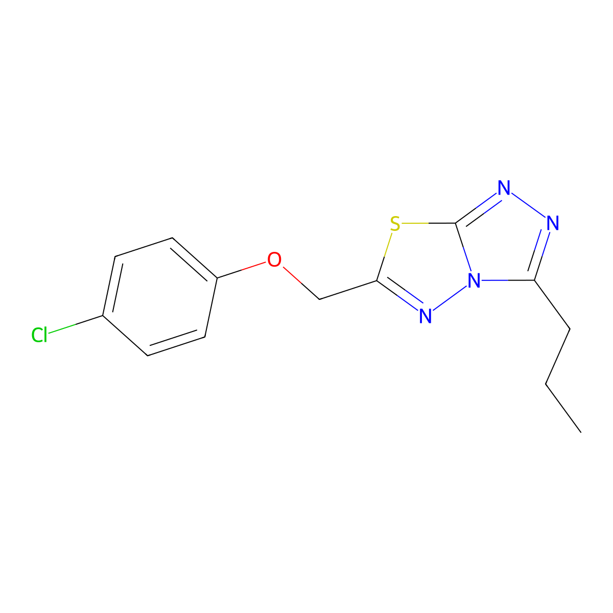 6-[(4-Chlorophenoxy)methyl]-3-propyl[1,2,4]triazolo[3,4-b][1,3,4]thiadiazole molecular structure, CAS 438474-95-4