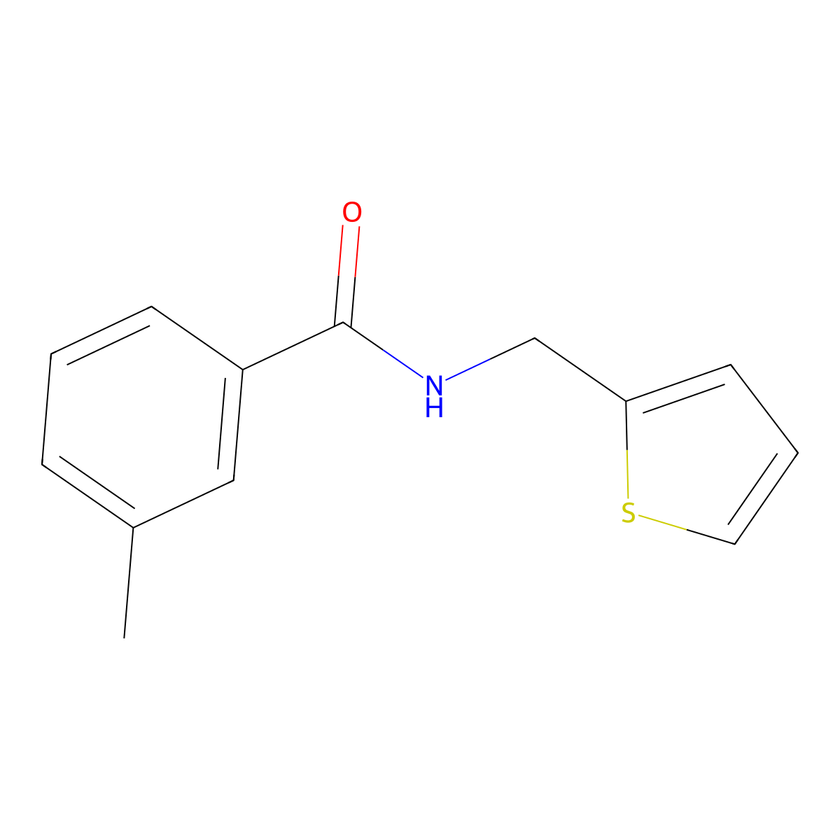 3-methyl-N-(thiophen-2-ylmethyl)benzamide molecular structure, CAS 438475-03-7