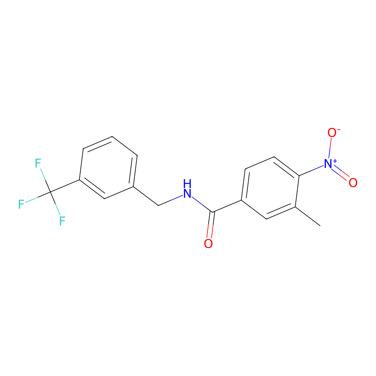 4-nitro-3-methyl-N-[3-(trifluoromethyl)benzyl]benzamide molecular structure, CAS 438475-05-9