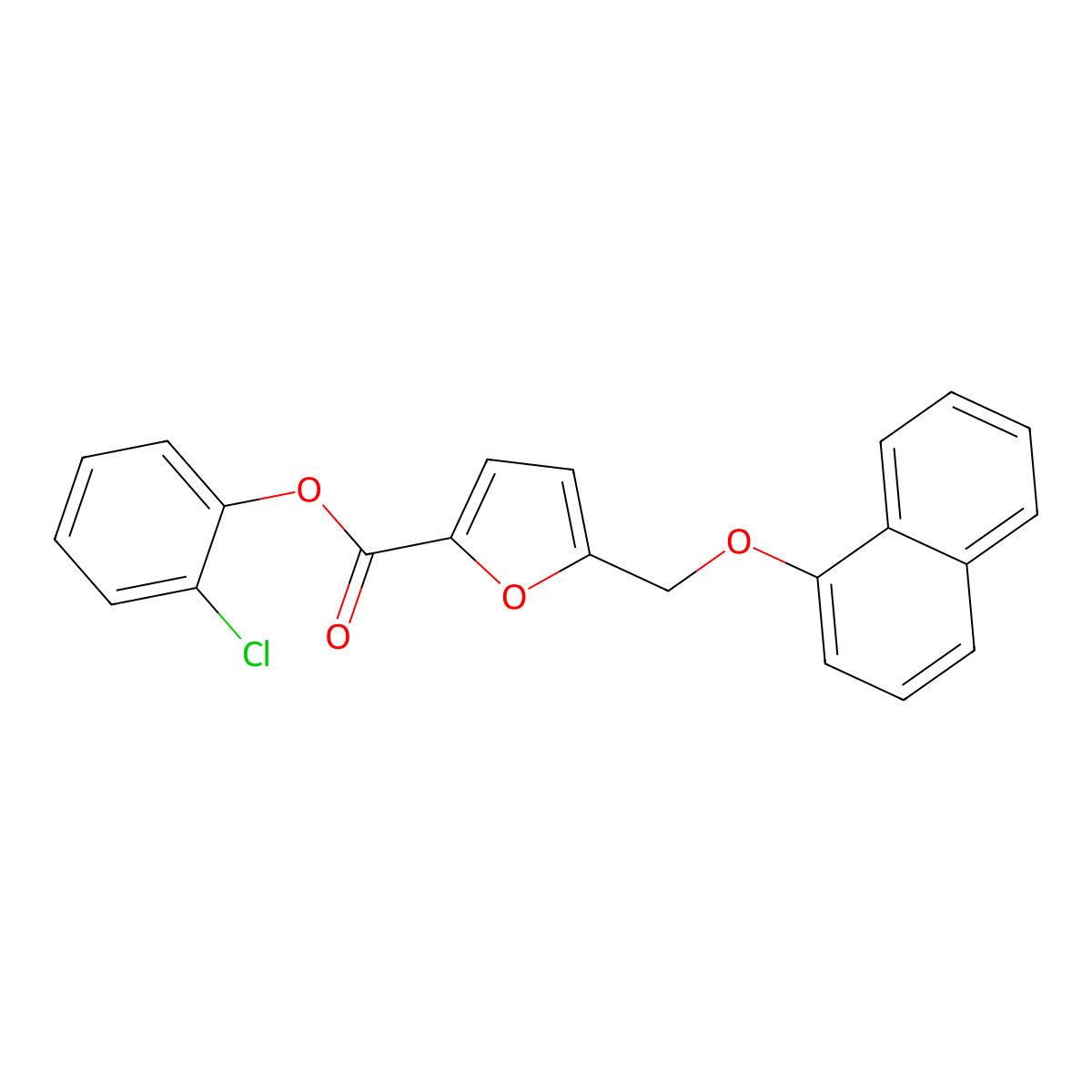 (2-Chlorophenyl) 5-(naphthalen-1-yloxymethyl)furan-2-carboxylate molecular structure, CAS 438475-08-2