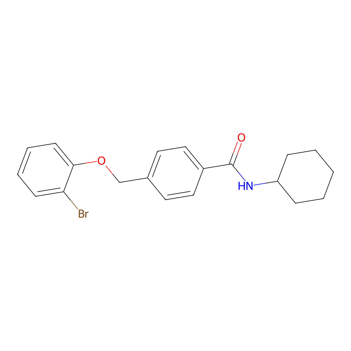 4-[(2-bromophenoxy)methyl]-N-cyclohexylbenzamide molecular structure, CAS 438475-12-8
