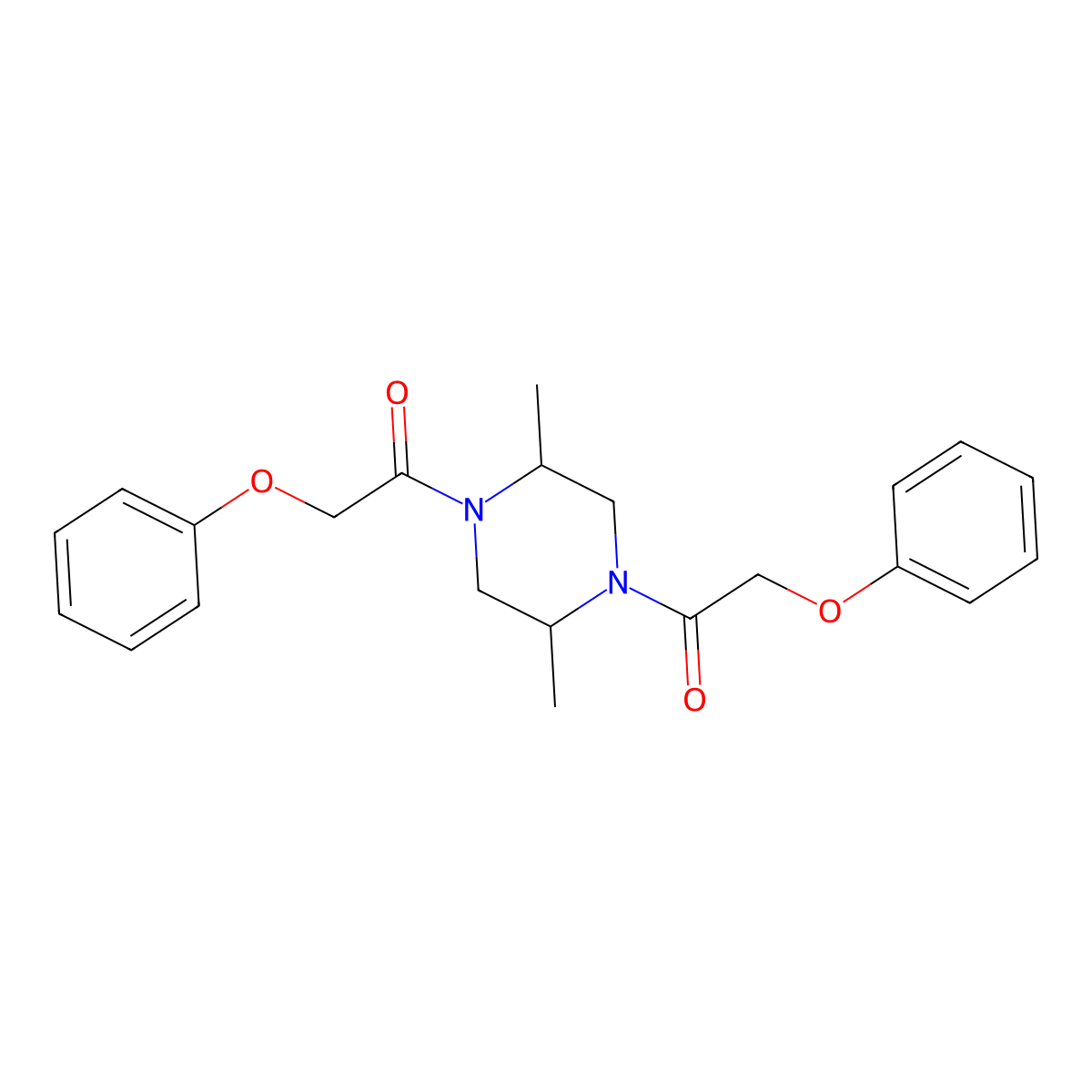 1-[2,5-Dimethyl-4-(2-phenoxyacetyl)piperazin-1-yl]-2-phenoxyethanone molecular structure, CAS 438475-21-9