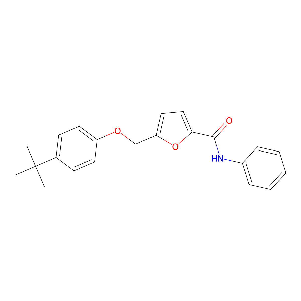 5-[(4-tert-butylphenoxy)methyl]-N-phenylfuran-2-carboxamide molecular structure, CAS 438475-22-0