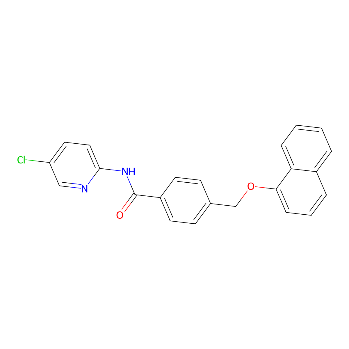 N-(5-chloropyridin-2-yl)-4-(naphthalen-1-yloxymethyl)benzamide molecular structure, CAS 438475-38-8