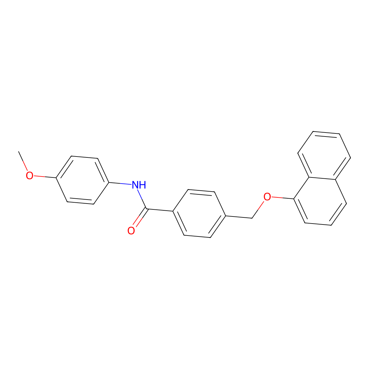 N-(4-methoxyphenyl)-4-[(1-naphthyloxy)methyl]benzamide molecular structure, CAS 438475-87-7