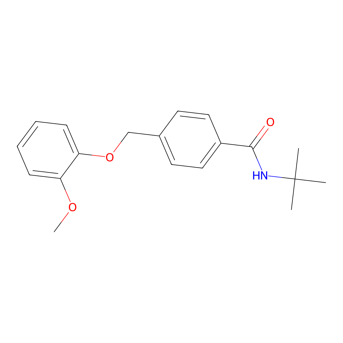 N-tert-butyl-4-[(2-methoxyphenoxy)methyl]benzamide molecular structure, CAS 438475-88-8