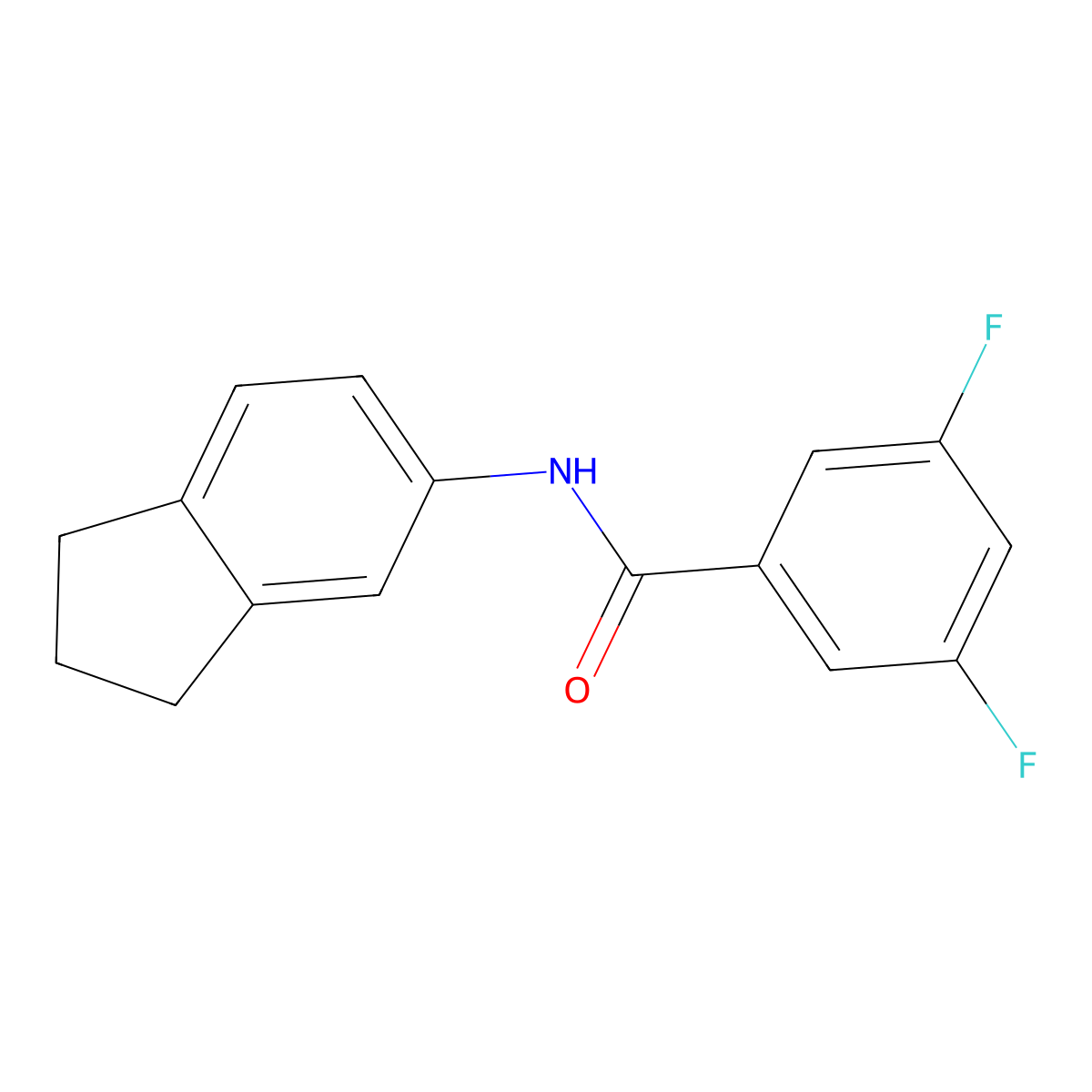 N-(2,3-dihydro-1H-inden-5-yl)-3,5-difluorobenzamide molecular structure, CAS 438475-98-0