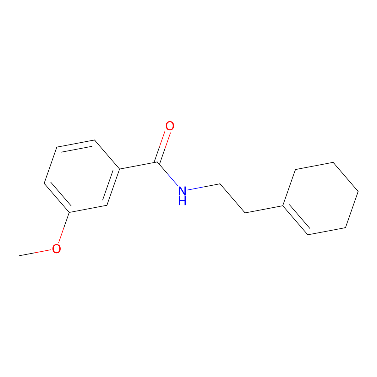 N-[2-(cyclohexen-1-yl)ethyl]-3-methoxybenzamide molecular structure, CAS 438476-04-1
