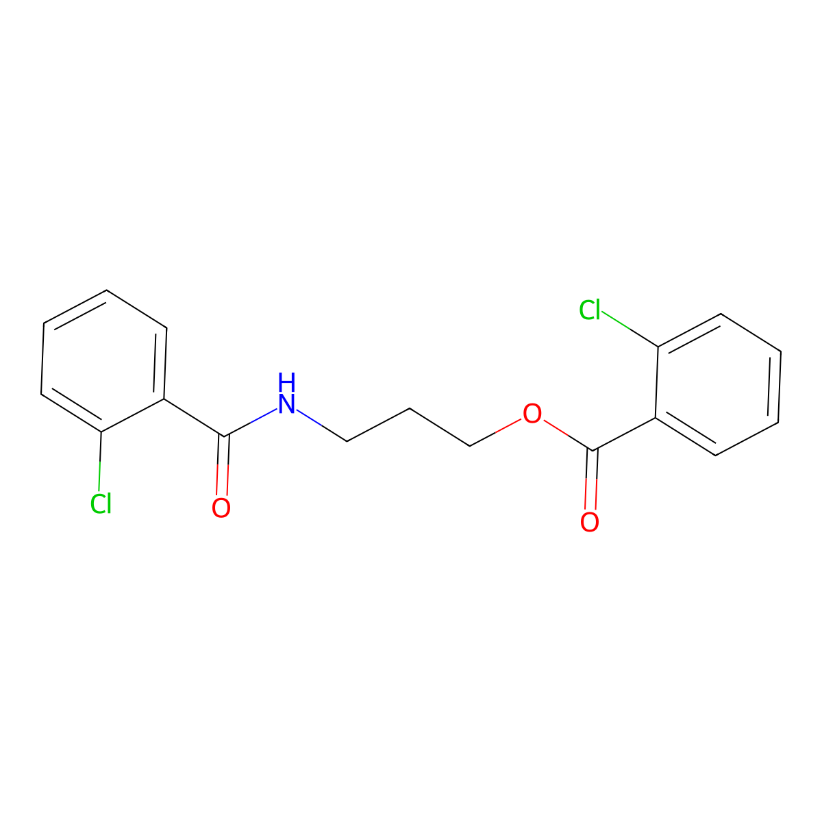 3-[(2-Chlorophenyl)carbonylamino]propyl 2-chlorobenzoate molecular structure, CAS 438476-12-1