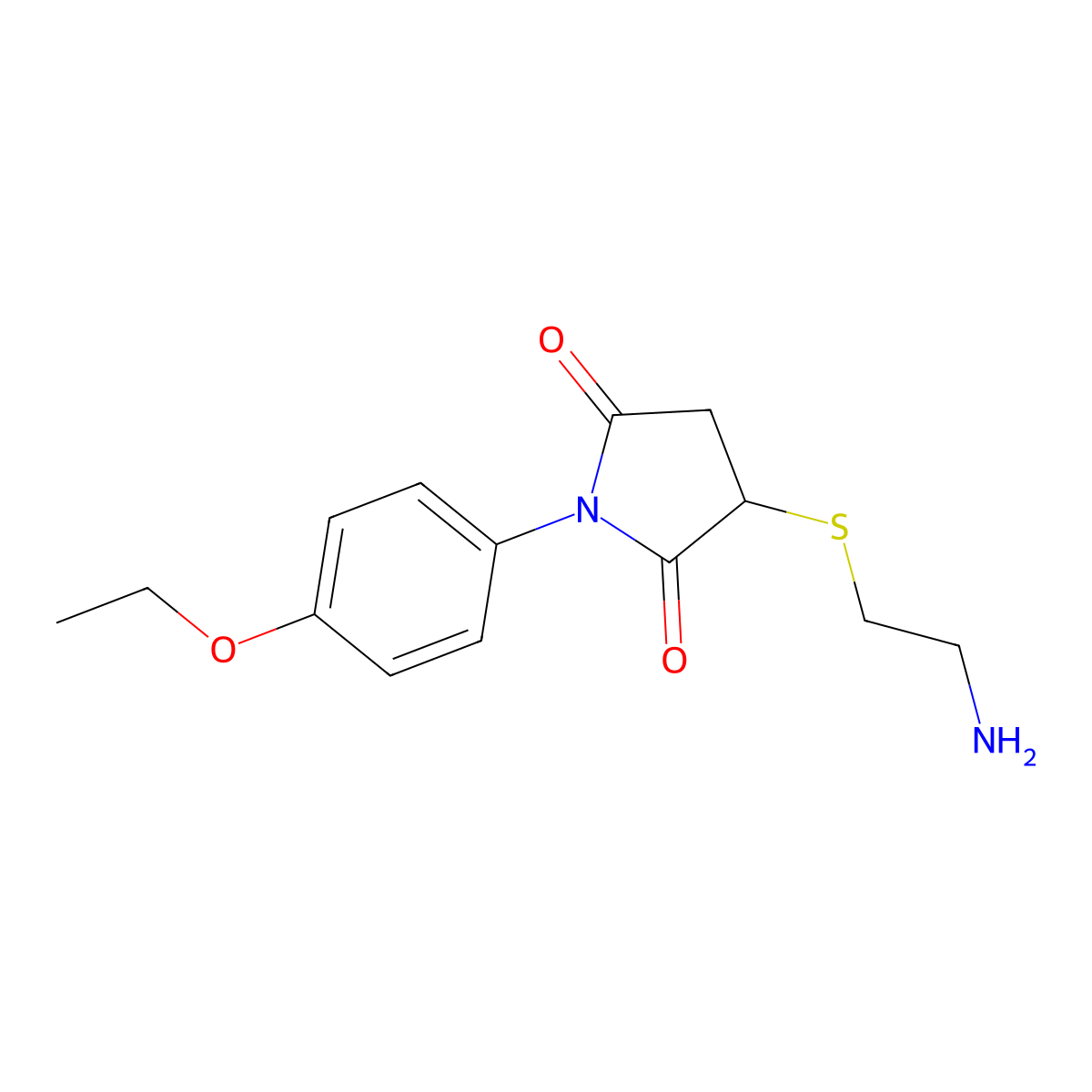 3-[(2-Aminoethyl)sulfanyl]-1-(4-ethoxyphenyl)pyrrolidine-2,5-dione molecular structure, CAS 438477-12-4