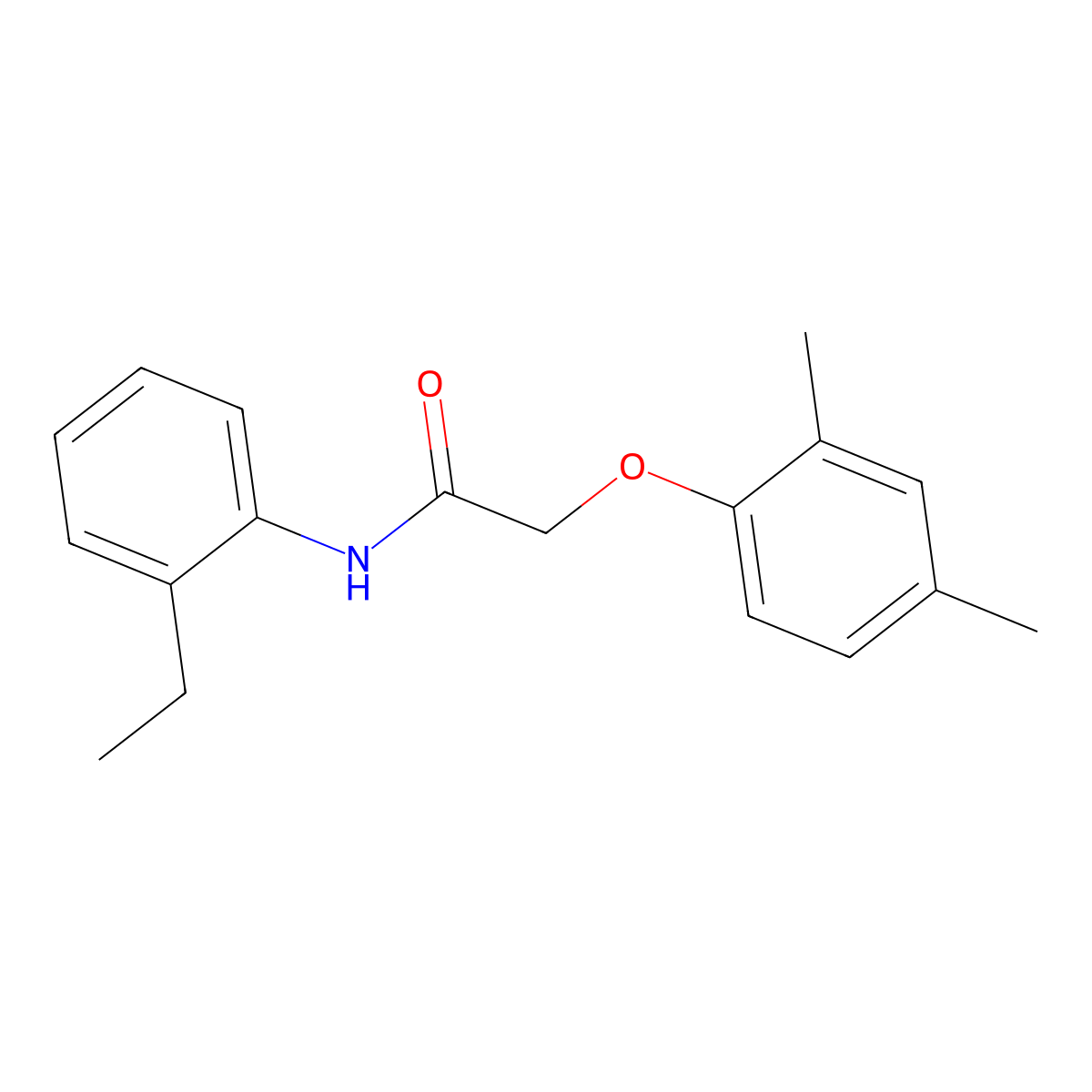 2-(2,4-dimethylphenoxy)-N-(2-ethylphenyl)acetamide molecular structure, CAS 438477-15-7