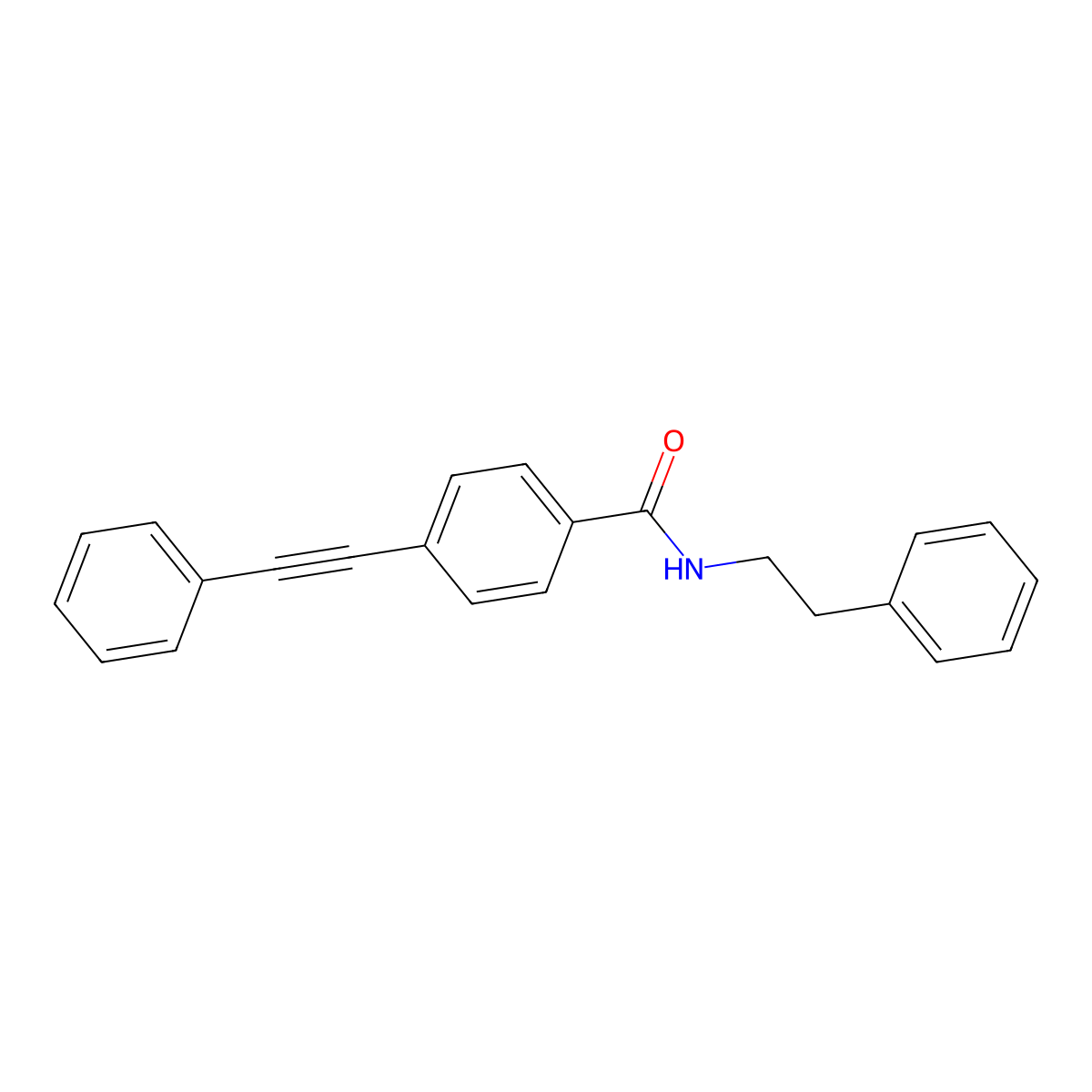 N-(2-phenylethyl)-4-(phenylethynyl)benzamide molecular structure, CAS 438477-31-7