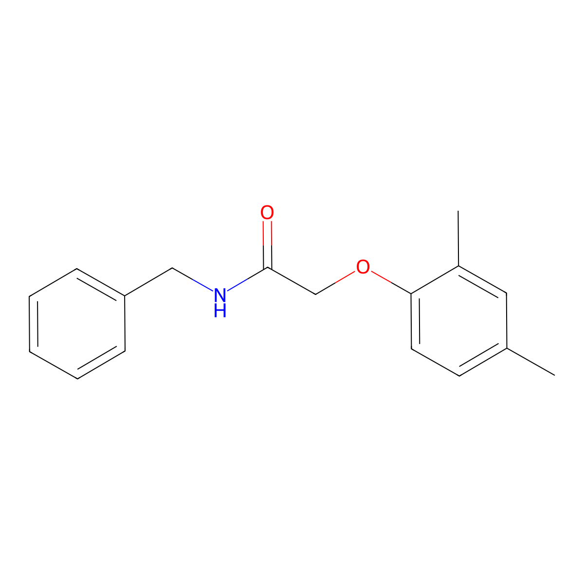 N-benzyl-2-(2,4-dimethylphenoxy)acetamide molecular structure, CAS 438477-37-3