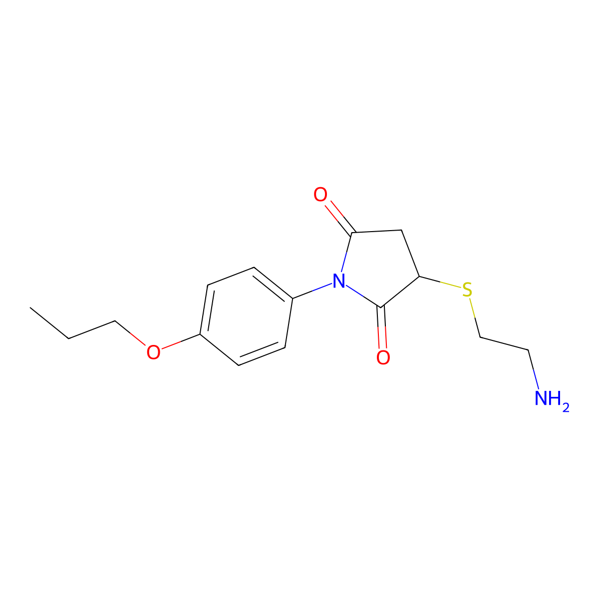 3-[(2-Aminoethyl)sulfanyl]-1-(4-propoxyphenyl)pyrrolidine-2,5-dione molecular structure, CAS 438477-40-8