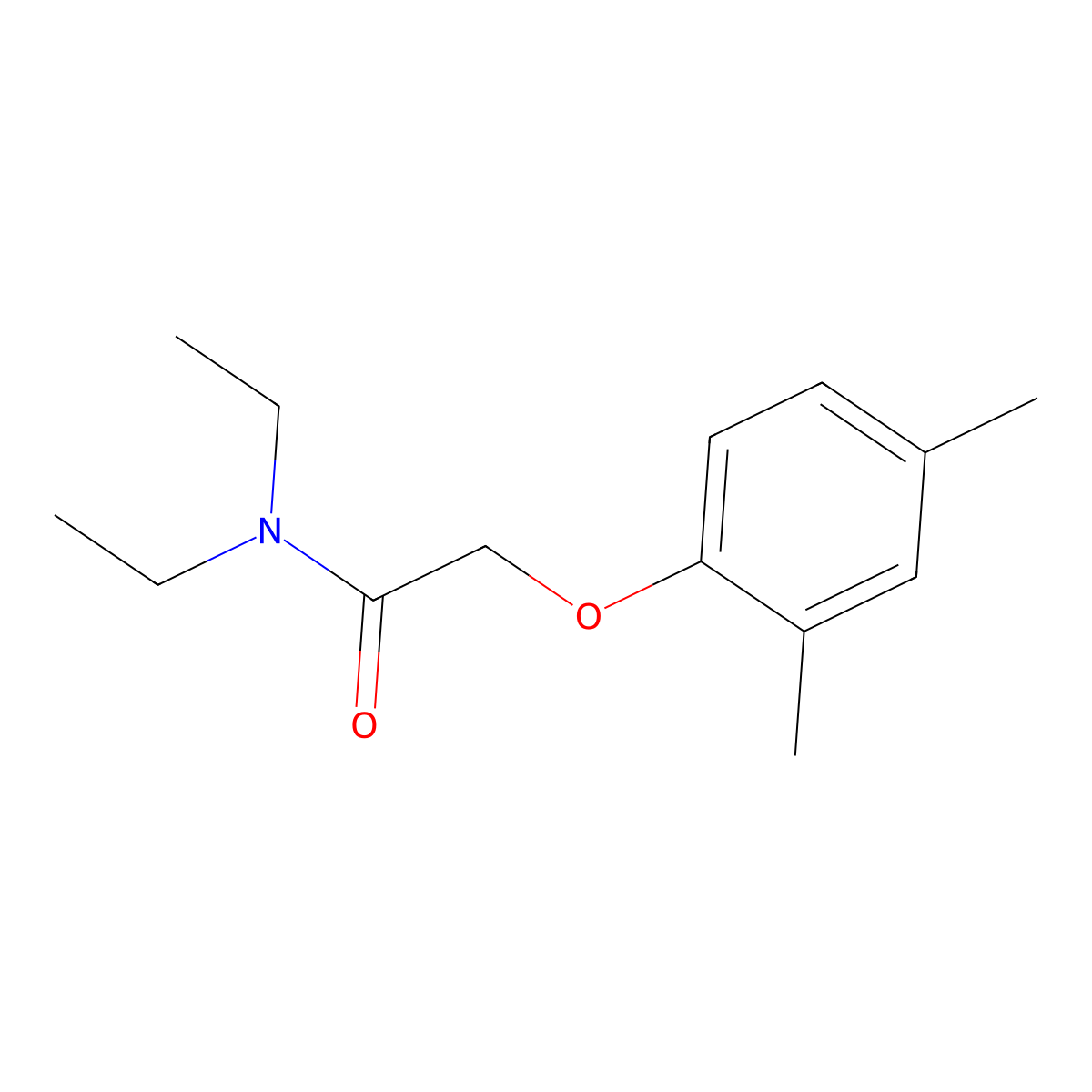 2-(2,4-dimethylphenoxy)-N,N-diethylacetamide molecular structure, CAS 438477-41-9