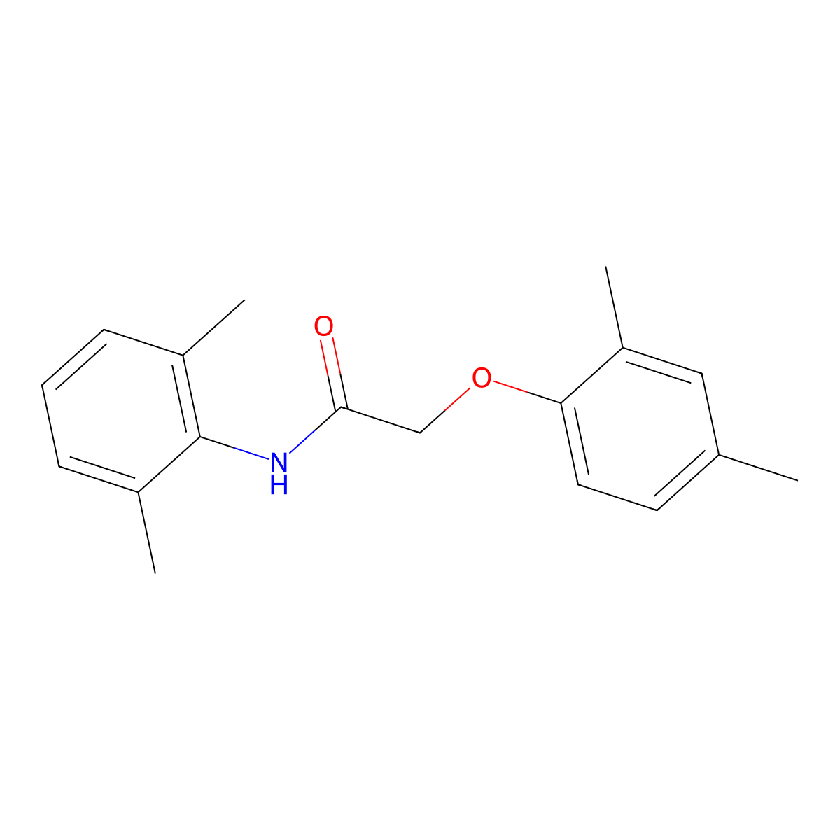 2-(2,4-dimethylphenoxy)-N-(2,6-dimethylphenyl)acetamide molecular structure, CAS 438477-42-0