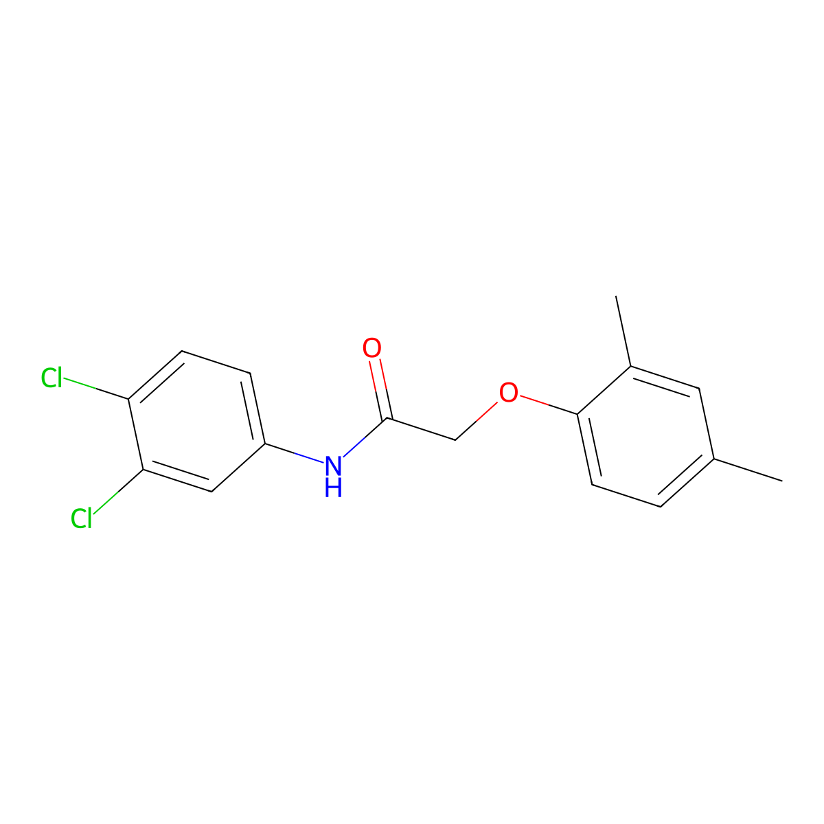 N-(3,4-dichlorophenyl)-2-(2,4-dimethylphenoxy)acetamide molecular structure, CAS 438477-52-2