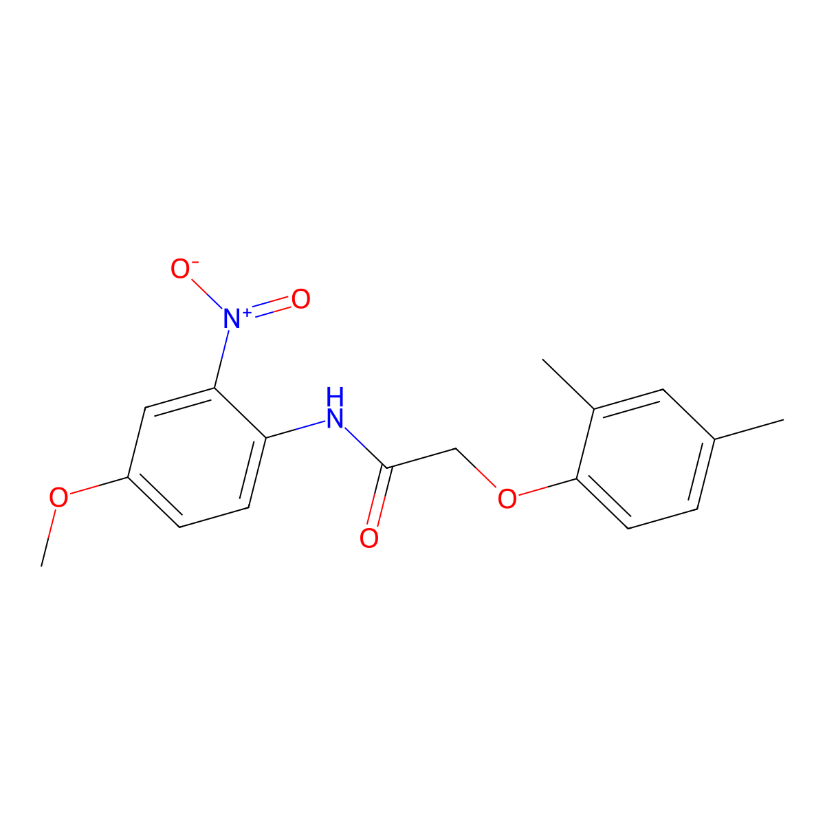 2-(2,4-dimethylphenoxy)-N-(4-methoxy-2-nitrophenyl)acetamide molecular structure, CAS 438477-76-0