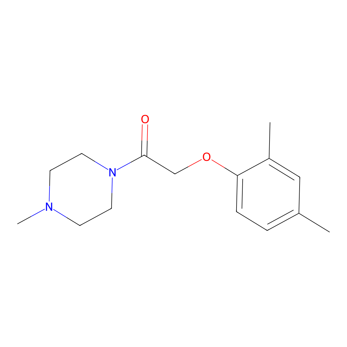 2-(2,4-Dimethylphenoxy)-1-(4-methylpiperazin-1-yl)ethanone molecular structure, CAS 438477-85-1