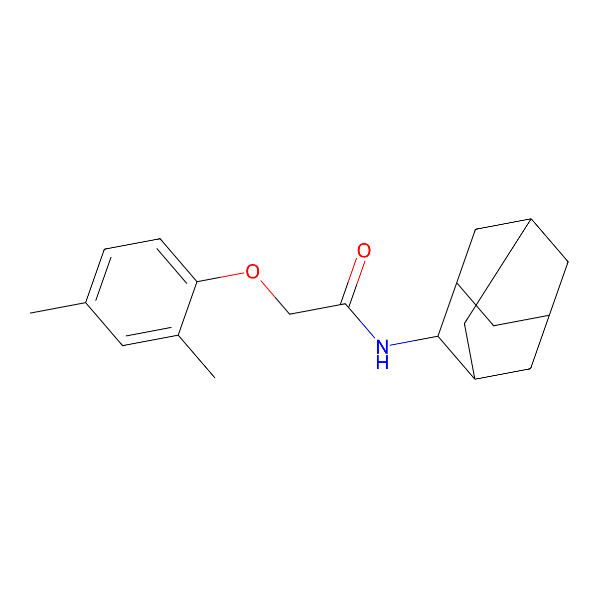 N-(2-adamantyl)-2-(2,4-dimethylphenoxy)acetamide molecular structure, CAS 438477-86-2