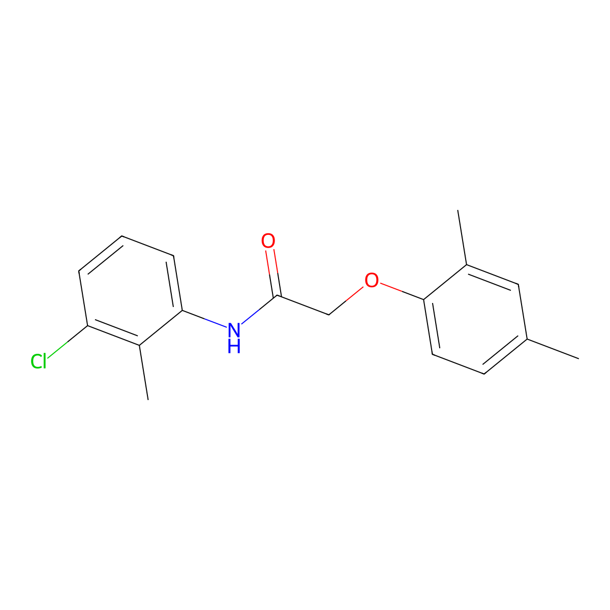 N-(3-chloro-2-methylphenyl)-2-(2,4-dimethylphenoxy)acetamide molecular structure, CAS 438477-93-1