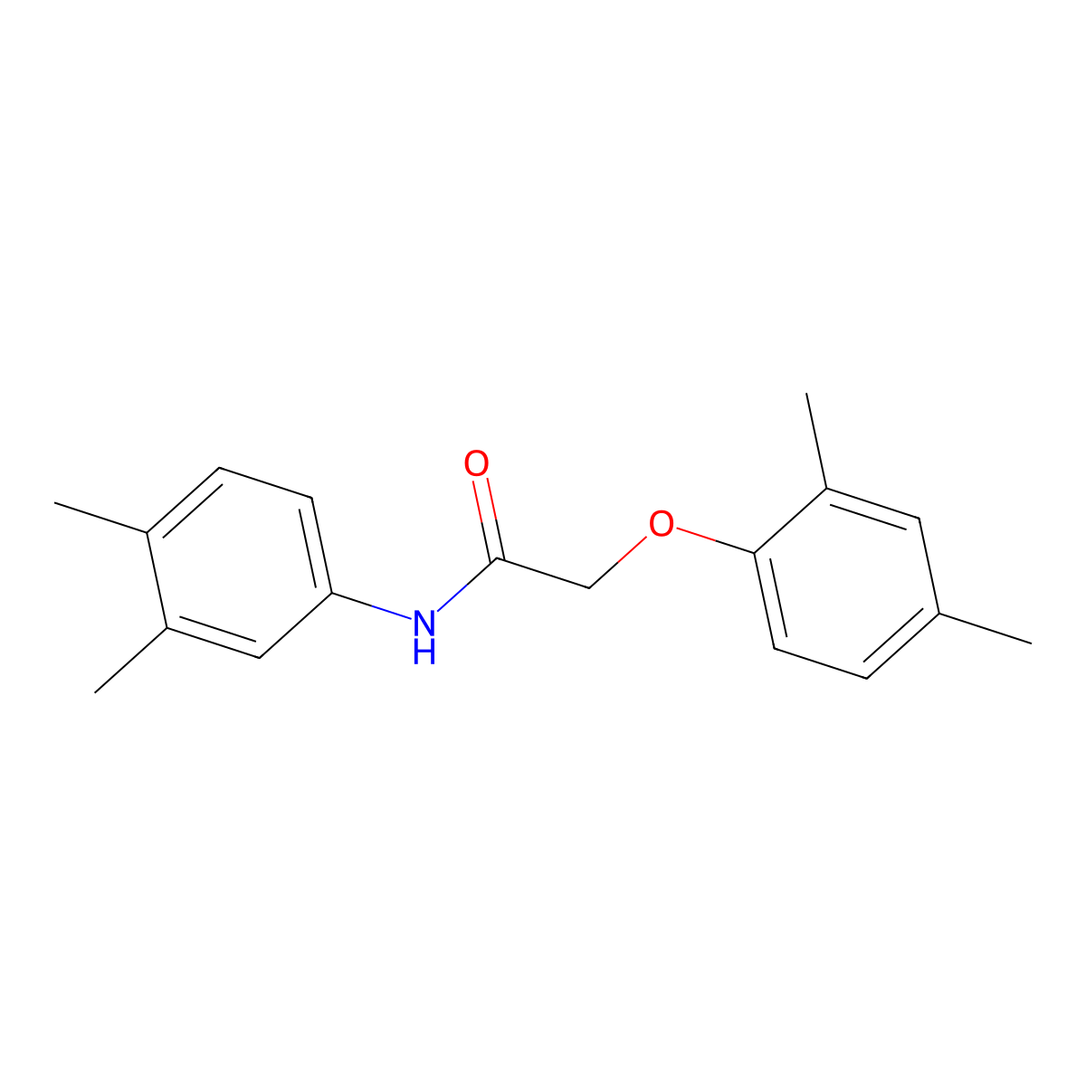 2-(2,4-dimethylphenoxy)-N-(3,4-dimethylphenyl)acetamide molecular structure, CAS 438478-07-0