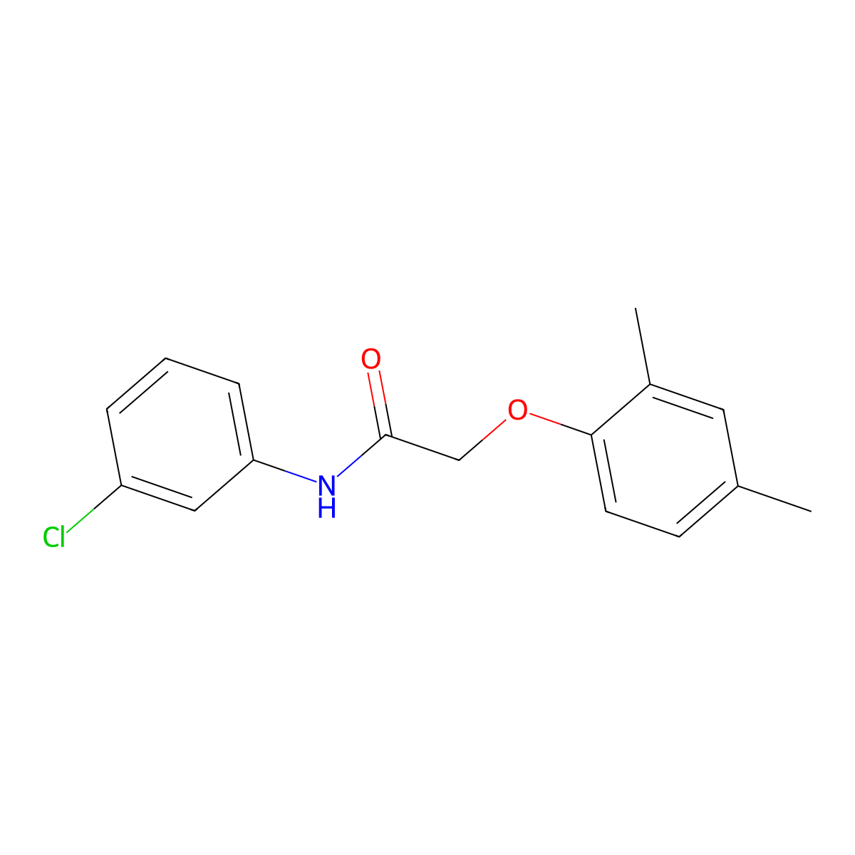 N-(3-Chlorophenyl)-2-(2,4-dimethylphenoxy)acetamide molecular structure, CAS 438478-09-2