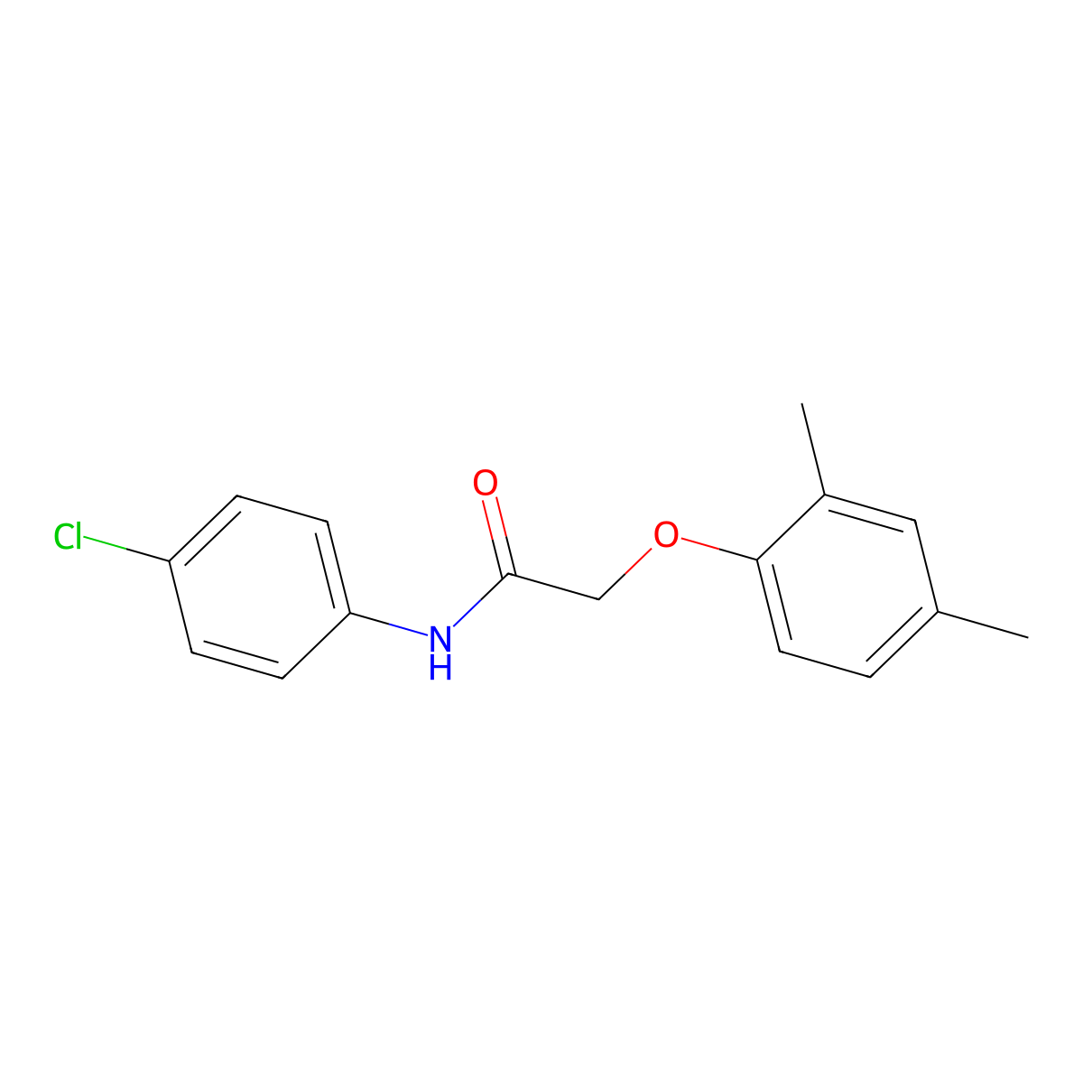 N-(4-Chlorophenyl)-2-(2,4-dimethylphenoxy)acetamide molecular structure, CAS 438478-15-0