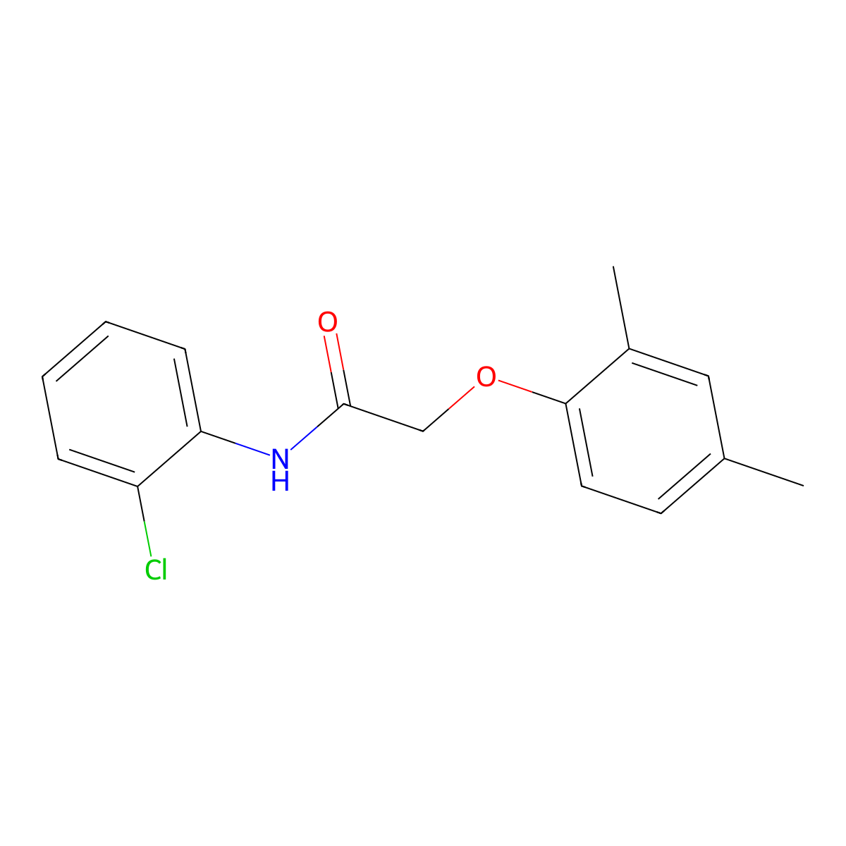 N-(2-chlorophenyl)-2-(2,4-dimethylphenoxy)acetamide molecular structure, CAS 438478-32-1