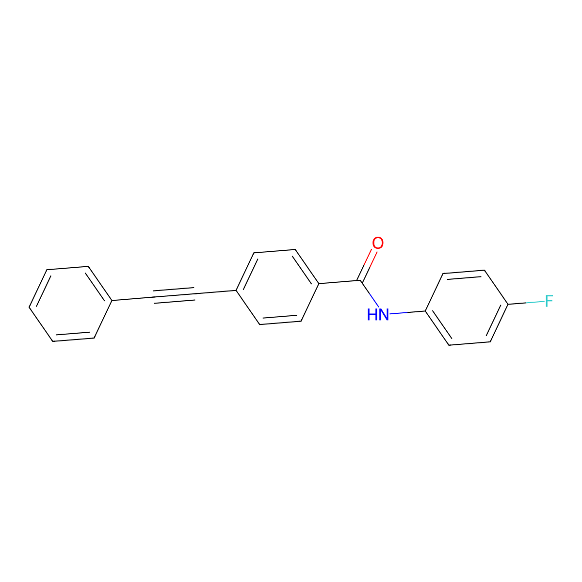 N-(4-fluorophenyl)-4-(phenylethynyl)benzamide molecular structure, CAS 438478-40-1
