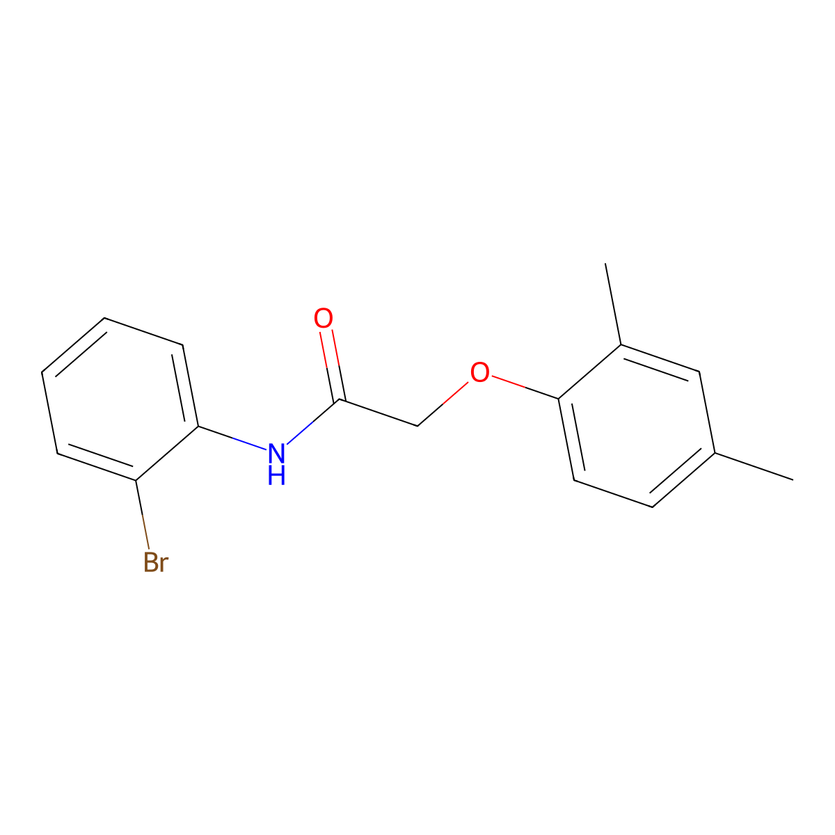 N-(2-bromophenyl)-2-(2,4-dimethylphenoxy)acetamide molecular structure, CAS 438478-44-5