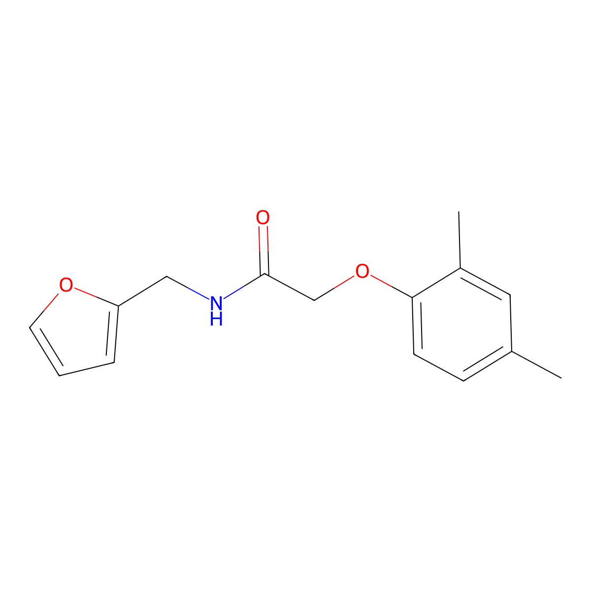 2-(2,4-dimethylphenoxy)-N-(furan-2-ylmethyl)acetamide molecular structure, CAS 438478-45-6