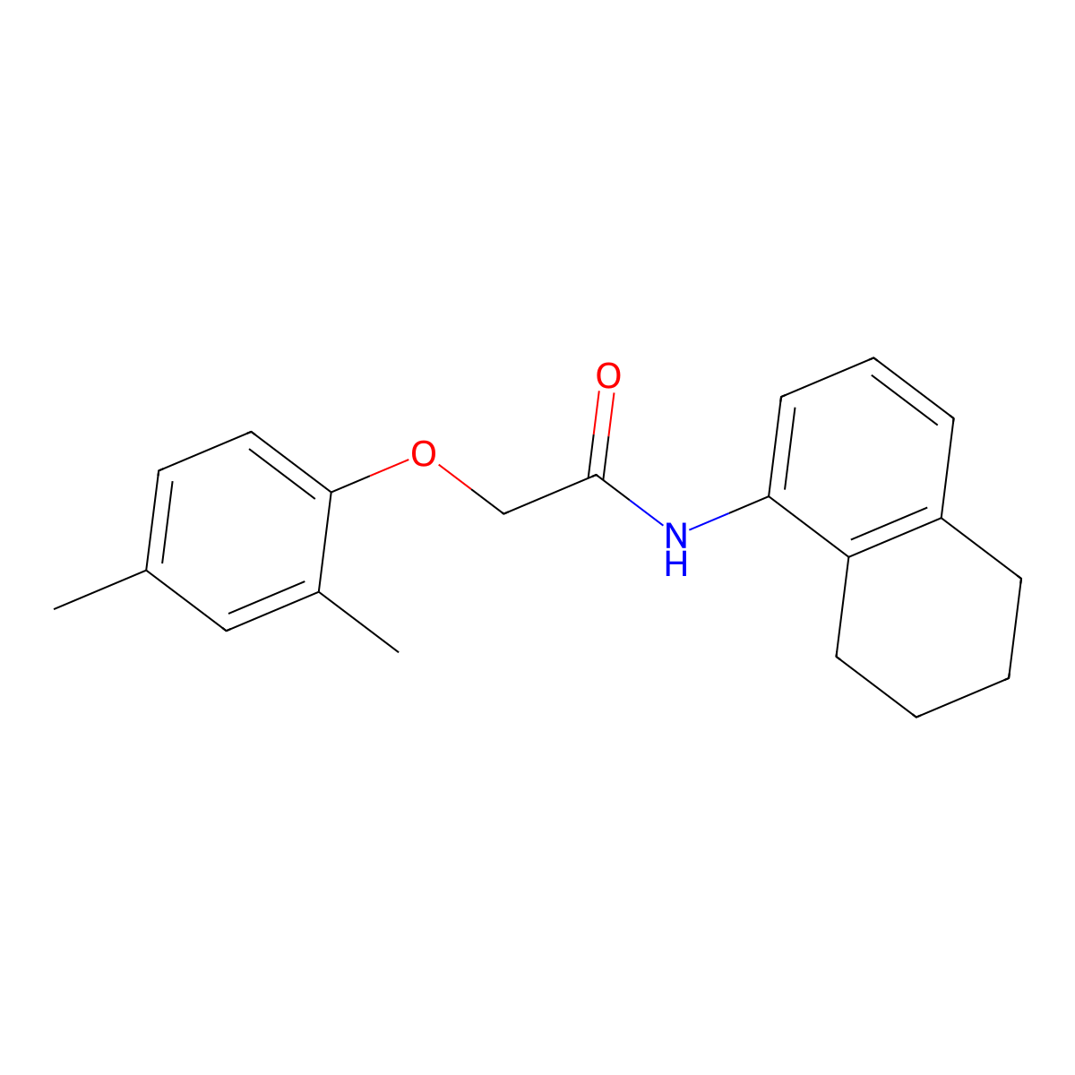 2-(2,4-dimethylphenoxy)-N-(5,6,7,8-tetrahydronaphthalen-1-yl)acetamide molecular structure, CAS 438478-52-5