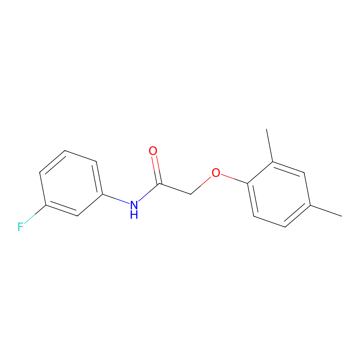 2-(2,4-dimethylphenoxy)-N-(3-fluorophenyl)acetamide molecular structure, CAS 438478-54-7