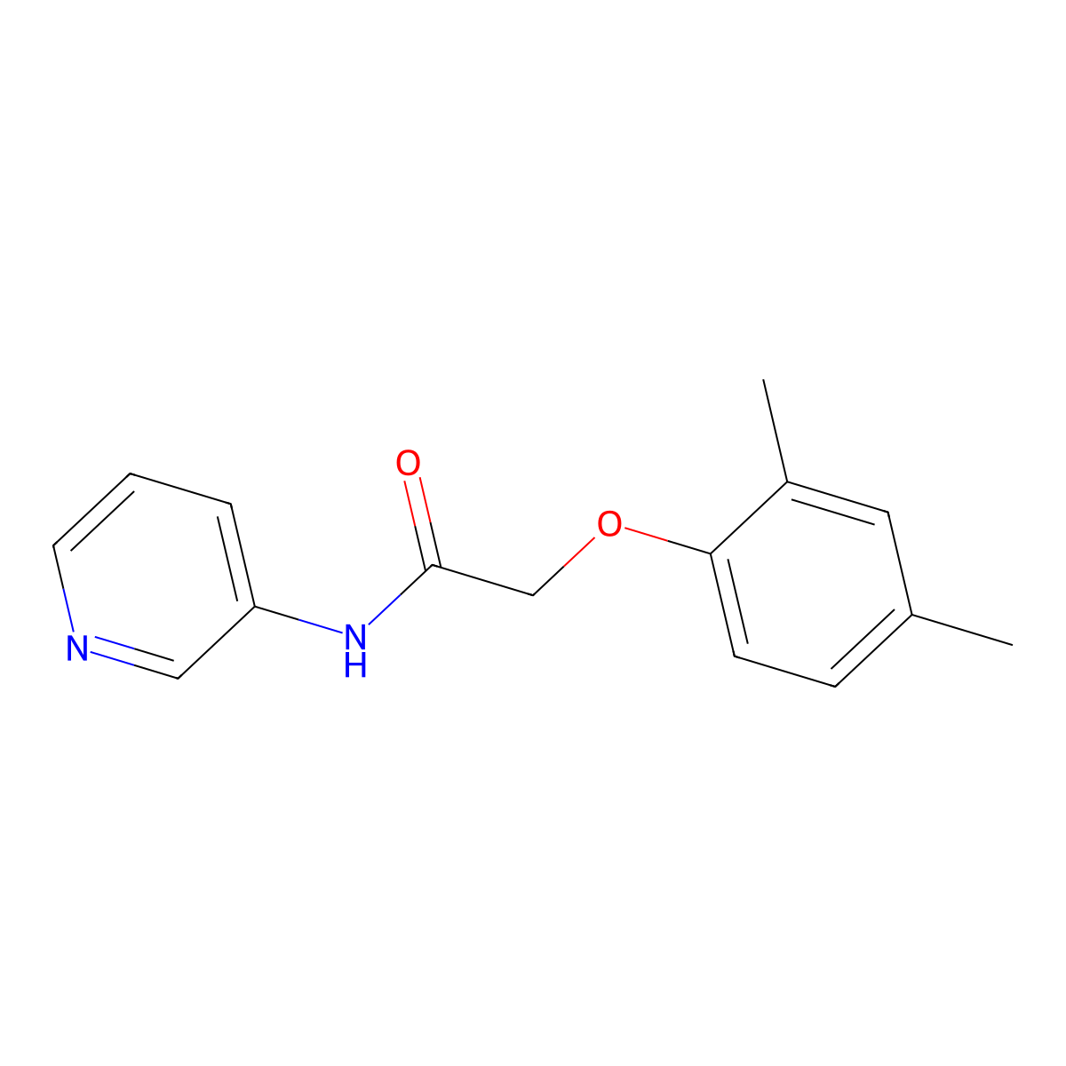 2-(2,4-dimethylphenoxy)-N-pyridin-3-ylacetamide molecular structure, CAS 438478-80-9