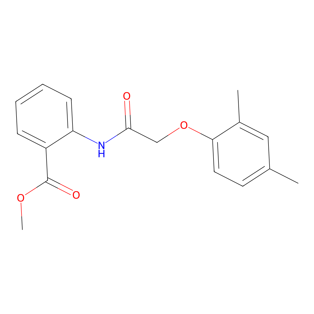 Methyl 2-{[(2,4-dimethylphenoxy)acetyl]amino}benzoate molecular structure, CAS 438478-81-0