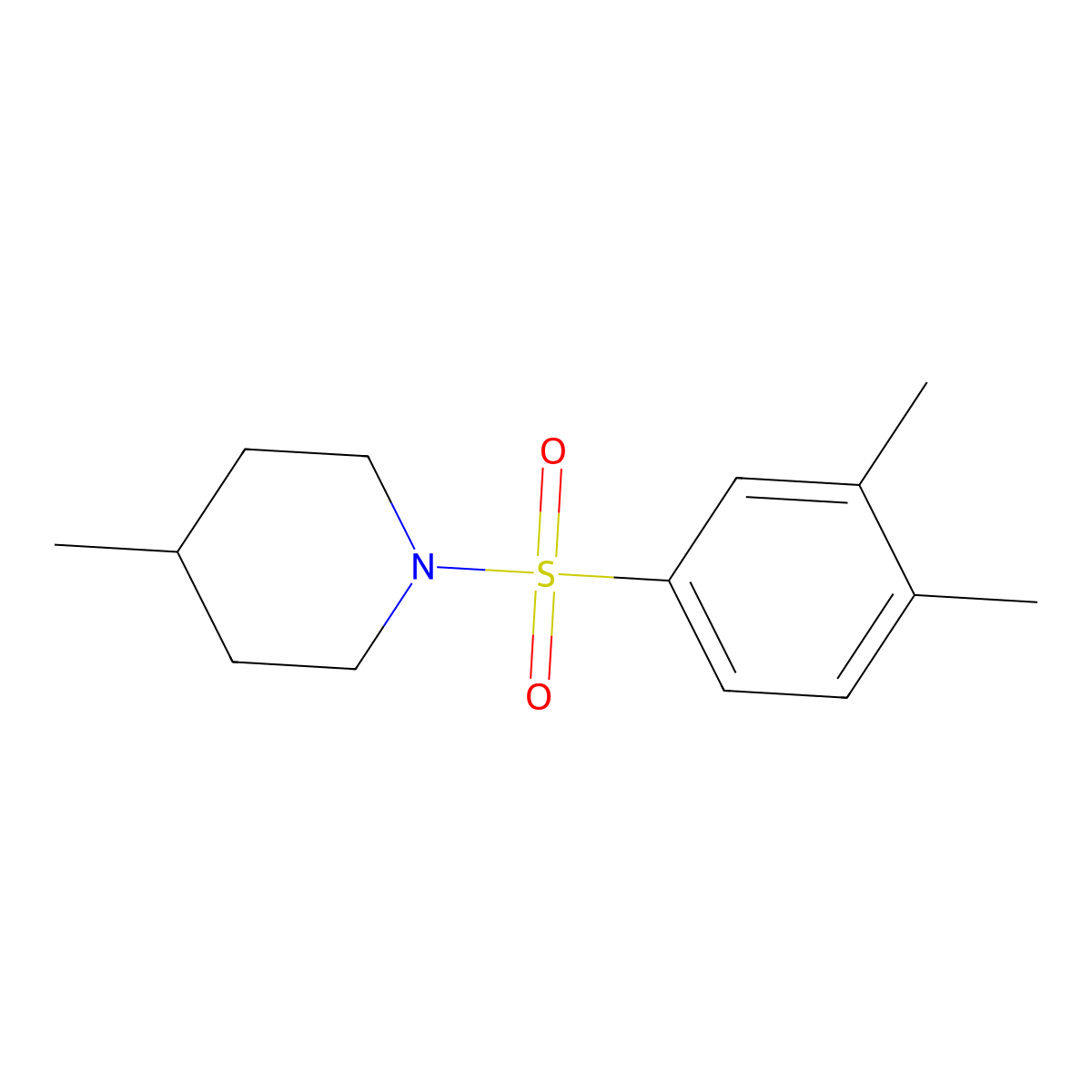 1-[(3,4-Dimethylphenyl)sulfonyl]-4-methylpiperidine molecular structure, CAS 438478-82-1