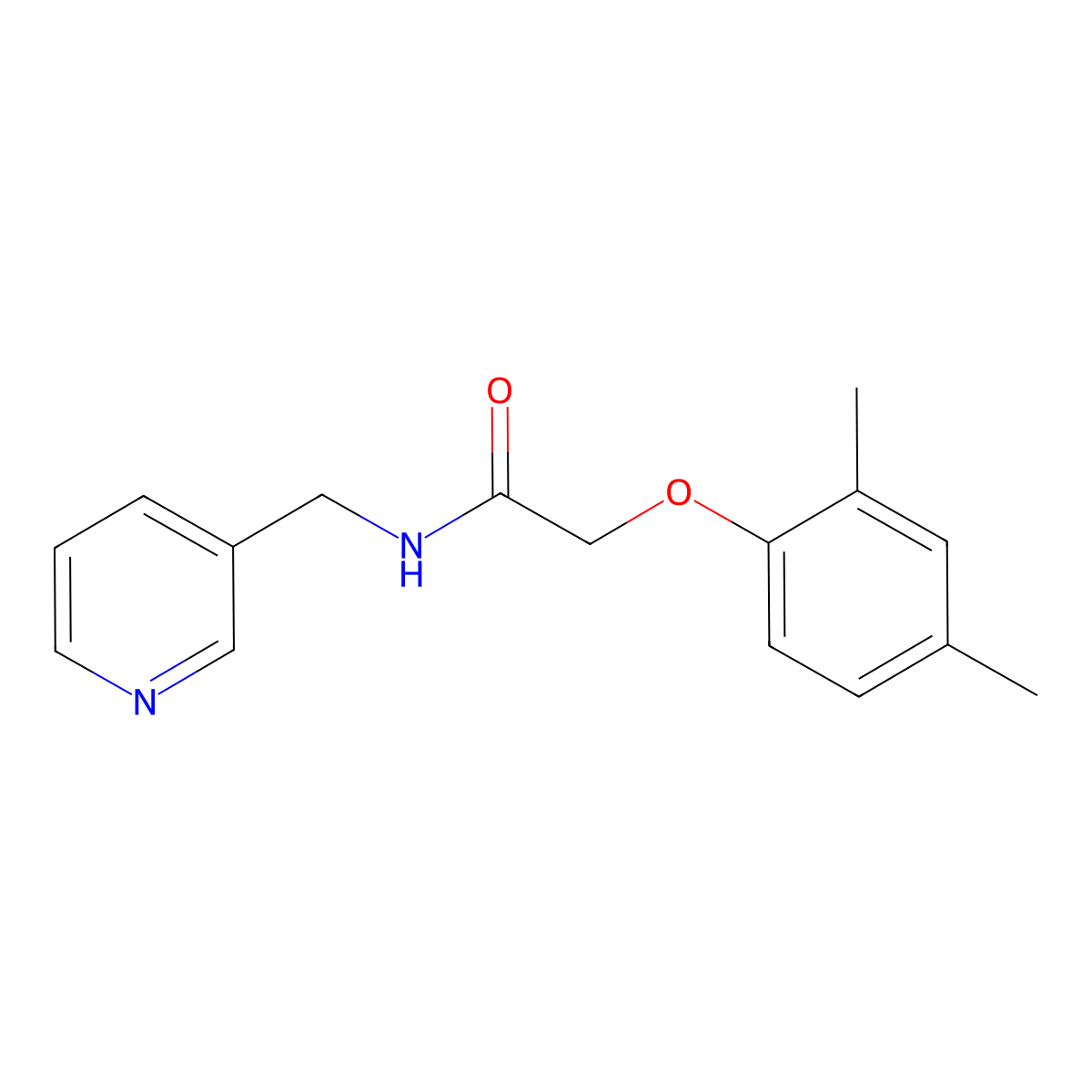 2-(2,4-dimethylphenoxy)-N-(pyridin-3-ylmethyl)acetamide molecular structure, CAS 438478-85-4