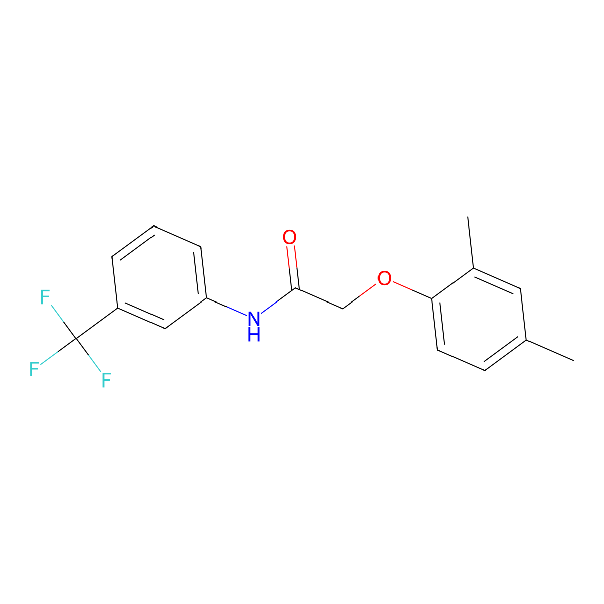 2-(2,4-dimethylphenoxy)-N-[3-(trifluoromethyl)phenyl]acetamide molecular structure, CAS 438478-86-5