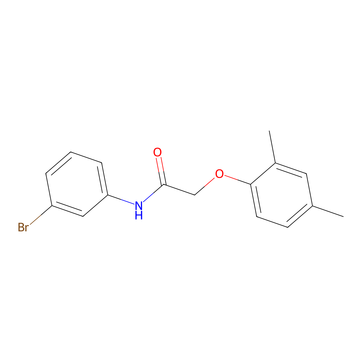 N-(3-bromophenyl)-2-(2,4-dimethylphenoxy)acetamide molecular structure, CAS 438478-93-4