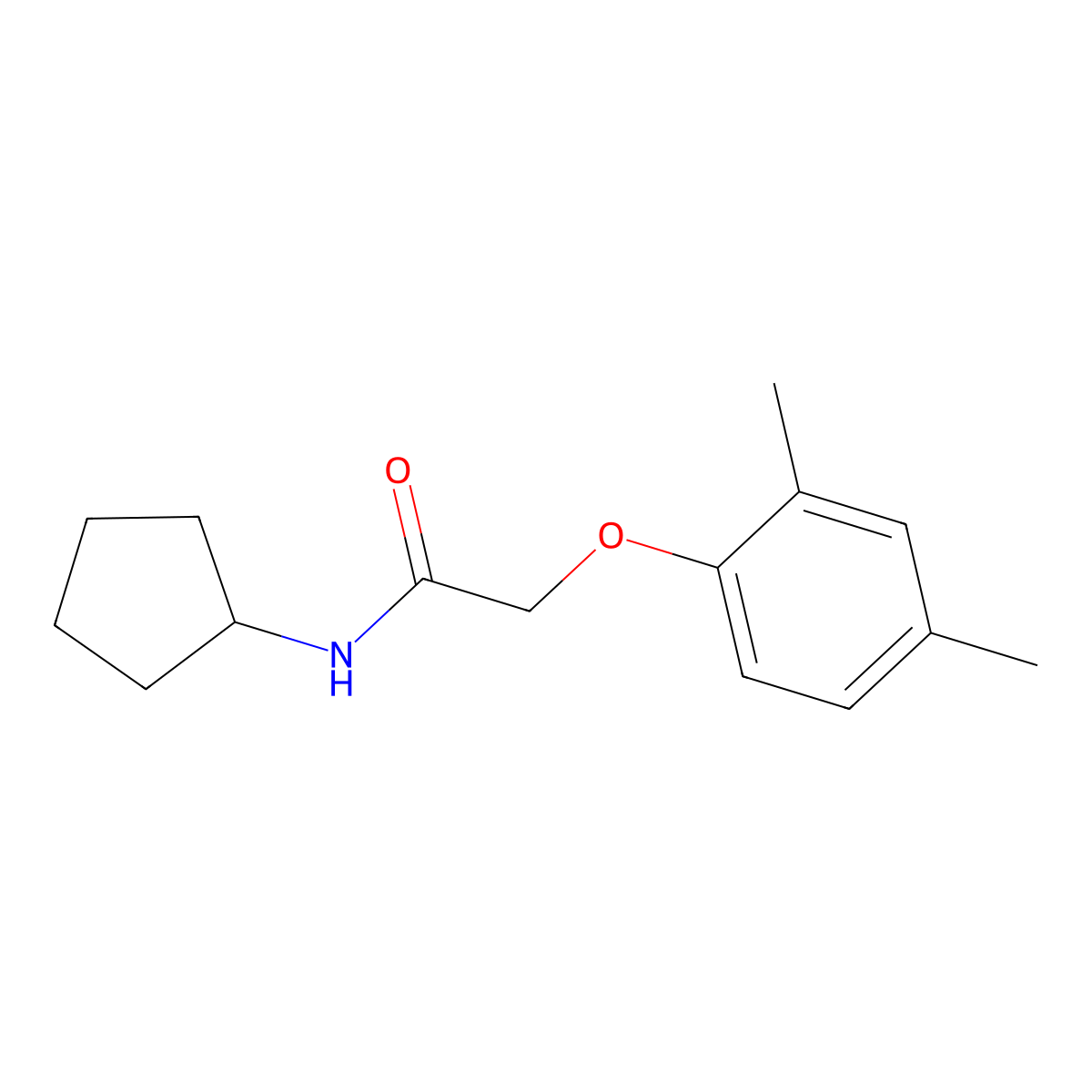 N-cyclopentyl-2-(2,4-dimethylphenoxy)acetamide molecular structure, CAS 438478-94-5