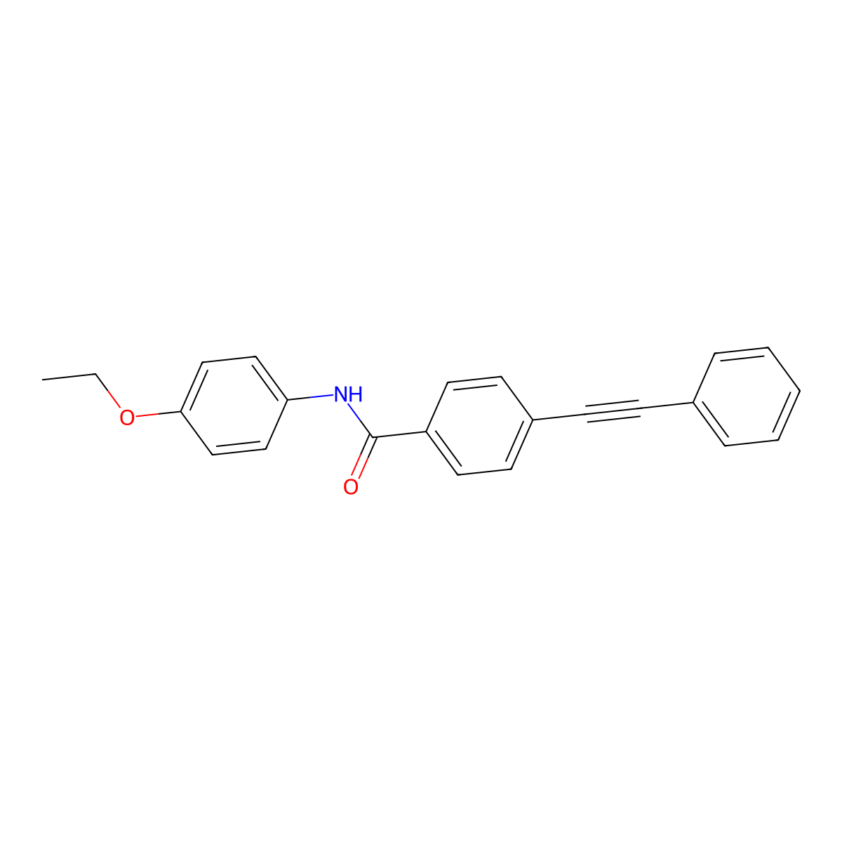 N-(4-ethoxyphenyl)-4-(phenylethynyl)benzamide molecular structure, CAS 438479-23-3